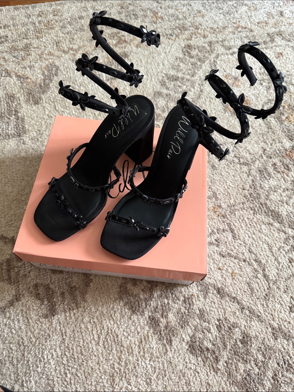 Wild Pair Butterfly Ankle Wrap Heels